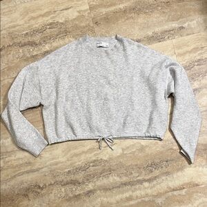 Bershka Gray Cropped Sweatshirt